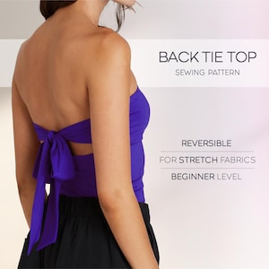 Top Schnittmuster, Crop Top Schnittmuster, trägerloses Top Schnittmuster Für Stretch Stoffe, Rückenfreies Top Schnittmuster, Plus Size Top Schnittmuster