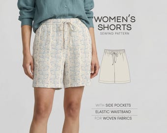 Women's Shorts Sewing Pattern - Bermuda Shorts Pattern (Long Shorts With Pockets PDF Pattern)