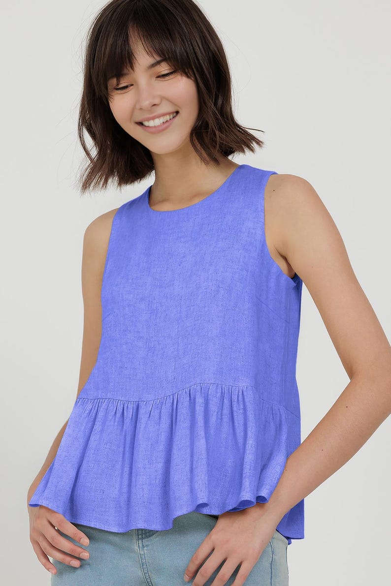 PDF Sewing patterns for women, plus size top pattern, linen blouse pattern, beginner friendly patterns, summer shirt pattern, cotton shirt pattern, sleeveless top pattern, cotton top pattern, cute top pattern, relaxed top pattern, linen top pattern