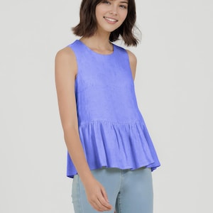 PDF Sewing patterns for women, plus size top pattern, linen blouse pattern, beginner friendly patterns, summer shirt pattern, cotton shirt pattern, sleeveless top pattern, cotton top pattern, cute top pattern, relaxed top pattern, linen top pattern