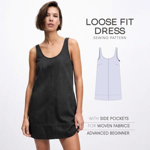 Denim Dress Pattern, Short Dress Sewing Pattern, Tank Dress Pattern, Linen Dress Pattern, Summer Dress Pattern PDF Sewing Patterns For Women