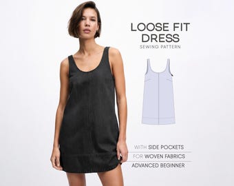 Top Tank Dress Sewing Pattern Sleeveless Loose Dress Sewing Pattern Summer Linen  Dress - Etsy