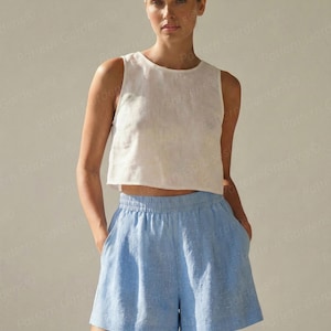 Shorts Sewing Pattern, Women's Shorts Pattern, Linen Shorts Pattern, Cotton Shorts Pattern, Plus Size PDF Patterns, woven shorts pattern, flowy shorts pattern for beginners, sewing pattern for woven fabrics, elastic waistband shorts, flared shorts pattern for beginners, lounge shorts pattern, sewing patterns for women,  casual shorts pattern, clothes patterns for women, summer shorts pattern, boxer shorts pattern, beach shorts pattern, easy shorts pattern