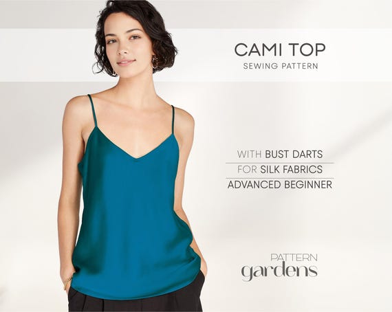 Cami Top Pattern, Slip Top Sewing Pattern, Beginner Top Sewing Pattern, Summer Top Pattern, Women's Blouse PDF Sewing Patterns