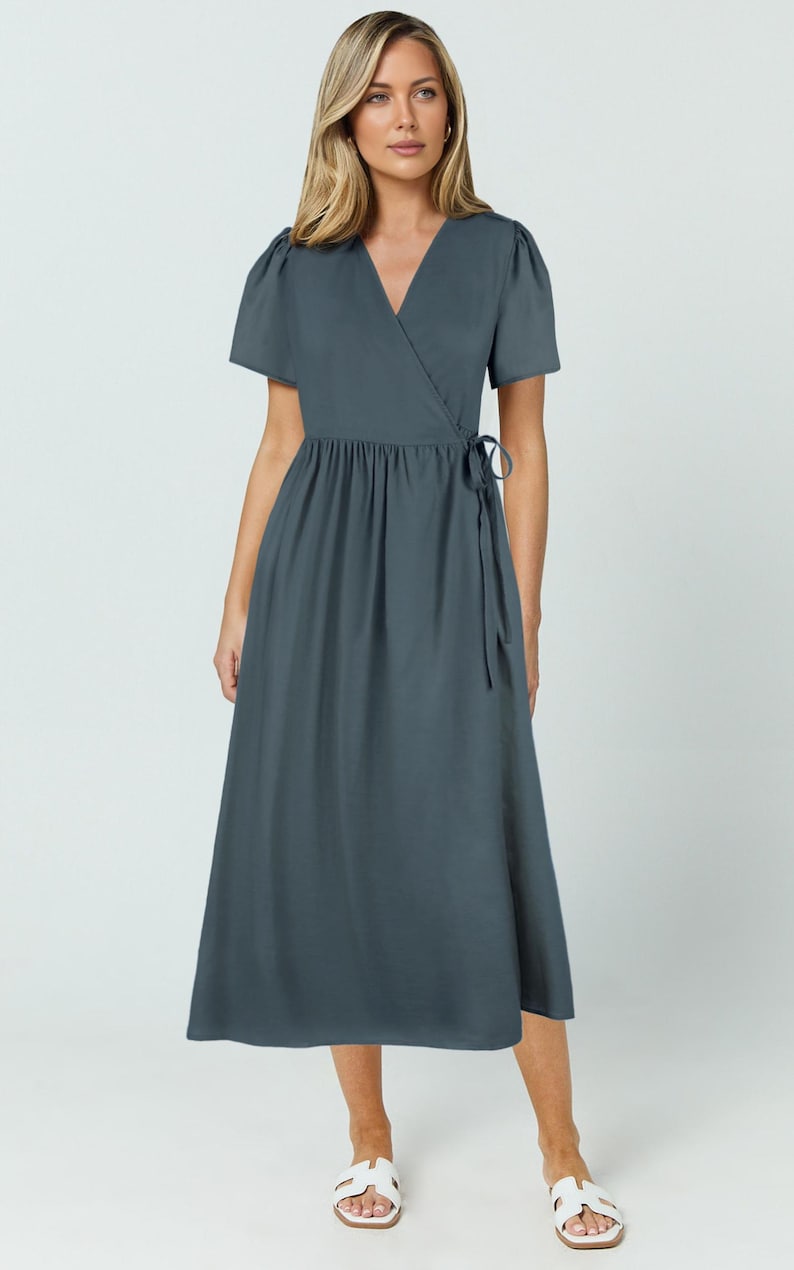 Wrap dress sewing pattern for women, easy fit linen dress with pockets, midi dress sewing pattern, flowy dress pattern, plus size dress pattern, digital sewing pattern, PDF sewing pattern for beginners and intermediate sewers, loose fit dress pattern, flattering dress silhouette, DIY clothing project, instant download sewing pattern, summer dress sewing pattern, casual dress sewing pattern