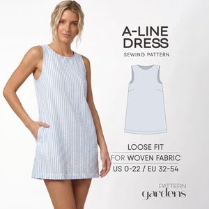 Shift Dress Pattern, A-Line Dress Sewing Pattern, Simple Dress Pattern, Linen Dress Pattern, Easy Dress PDF Pattern