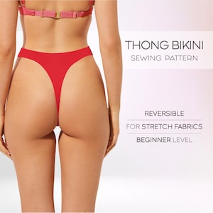 Thong Pattern, Bikini Sewing Pattern, High Waisted Thong Pattern, Underwear Sewing Pattern, Swimsuit Sewing Pattern, Lingerie Pattern