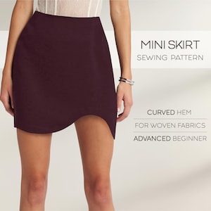 Mini Skirt Sewing Pattern, A-Line Skirt Pattern, Short Skirt Sewing Pattern Skirt, PDF Sewing Patterns For Women, Party Skirt Tailored Skirt