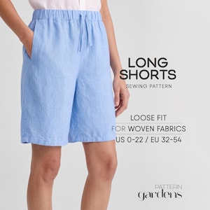 Women Shorts Sewing Pattern, Cotton Shorts Beginner Pattern, Pajama Shorts Pattern, Summer Shorts With Pockets Pattern, Pants Pattern