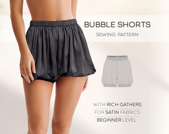 Custom Size Black Puffy Shorts / Pumpkin Pants / Ouji Kodona