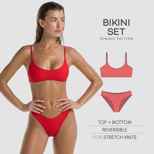 Bikini Sewing Pattern Women's Swimsuit Pattern DIY Bikini Bathing Suit Pattern, Plus Size Bikini Pattern, PDF Sewing Patterns