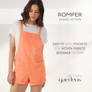Romper Sewing Pattern XS - 4XL, Women Jumpsuit Pattern, Simple Overall Pattern, Dungaree Pattern, PDF Sewing Patterns