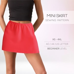 Mini Skirt Pattern, Short Skirt Sewing Pattern For Beginners, Plus Size Skirt Pattern Easy, Simple Skirt Pattern For Women