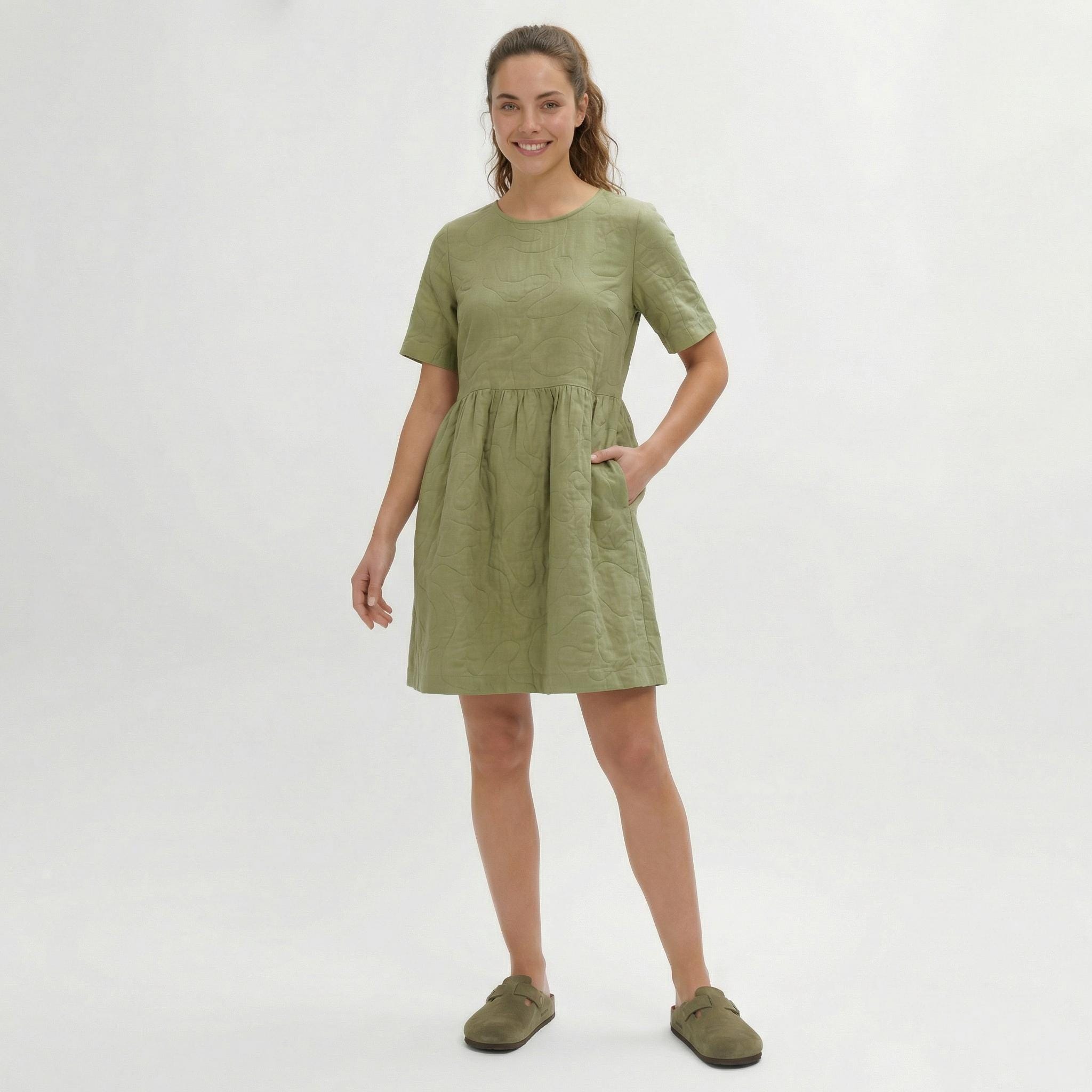 Cotton Dress Sewing Pattern for Women, Casual Dress Pattern, Short ...