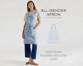 Kitchen Apron Sewing Pattern, Women's Apron Pattern For Beginners, Men's Apron Sewing Pattern, Workshop Apron Pattern