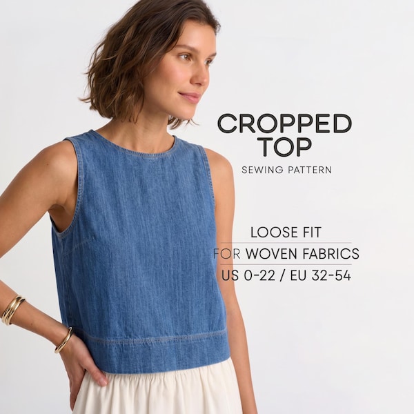 Women's Top Sewing Pattern, Tank Top Pattern Linen Summer Top Pattern, Simple Top Pattern For Woven Fabrics