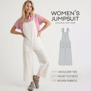 Naaipatroon jumpsuit voor vrouwen Tuinbroekpatroon, overallpatroon, romperpatroon, pdf-naaipatronen grote maten