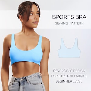 Sports Bra Pattern, Crop Top Sewing Pattern, Bikini Pattern, Bralette Pattern, Stretch Top Pattern, Yoga Top PDF Sewing Patterns For Women