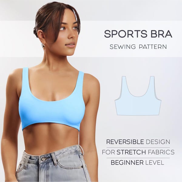 Sports Bra Pattern, Crop Top Sewing Pattern, Bikini Pattern, Bralette Pattern, Stretch Top Pattern, Yoga Top PDF Sewing Patterns For Women