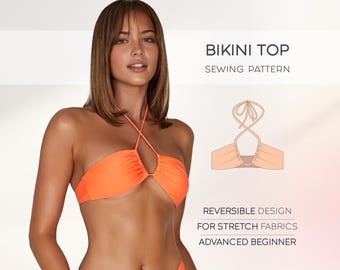 Patrón de costura de bikini en PDF Patrón de traje de baño XS - 4XL, Patrón de costura de traje de baño, Patrón de bikini de talla grande, Patrones de costura digitales en PDF
