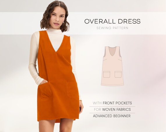 Overall Dress Sewing Pattern For Women, Pinafore Dress Pattern, Tank Dress Pattern, Linen Dress Pattern, Summer Dress Pattern, DIY Dress