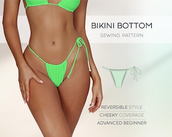 Patrón de costura de bikini, patrón de traje de baño para principiantes, XS - 4XL, patrón de traje de baño, patrón de traje de baño, patrón de bikini en PDF de talla grande,