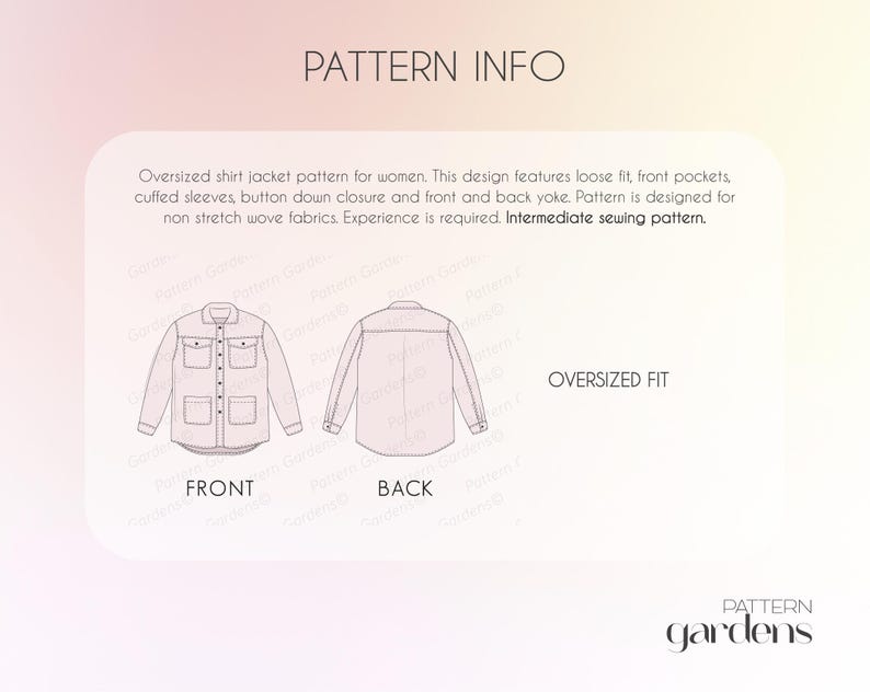 Flannel Shirt Sewing Pattern, Fleece Jacket Sewing Pattern for Women ...
