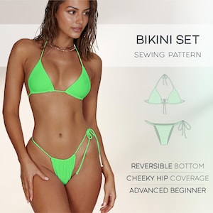 Beginner Bikini Pattern, Women Swimsuit Sewing Pattern, XS - 4XL, Bathing Suit Pattern, Plus Size Bikini Pattern, PDF Bikini Patterns