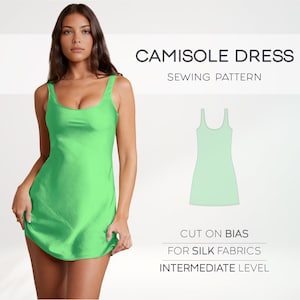Misses Size Camisole Dress PDF Sewing Pattern, Mini Camisole