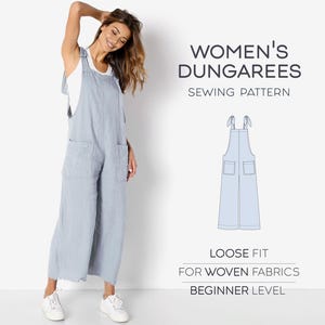 Women's Dungarees Pattern, Jumpsuit Sewing Pattern For Women, Onesie Pattern, Overalls Pattern, Romper Pattern, Plus Size Sewing Patterns