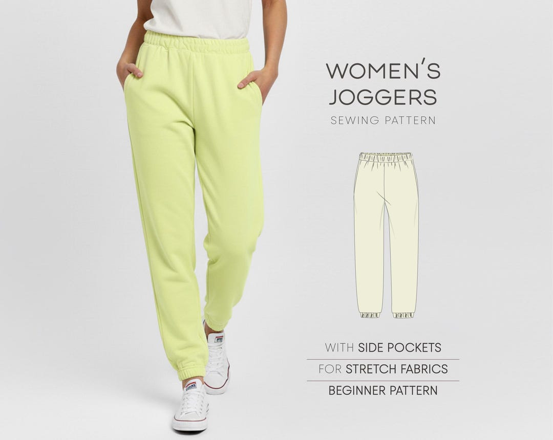 Women's Joggers Pattern, Stretch Pants Sewing Pattern for Women, Track ...