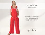 Jumpsuit Sewing Pattern For Women, Women Dungaree Pattern Beginner, Simple Overall Pattern, DIY Dungarees, Simple PDF Sewing Patterns