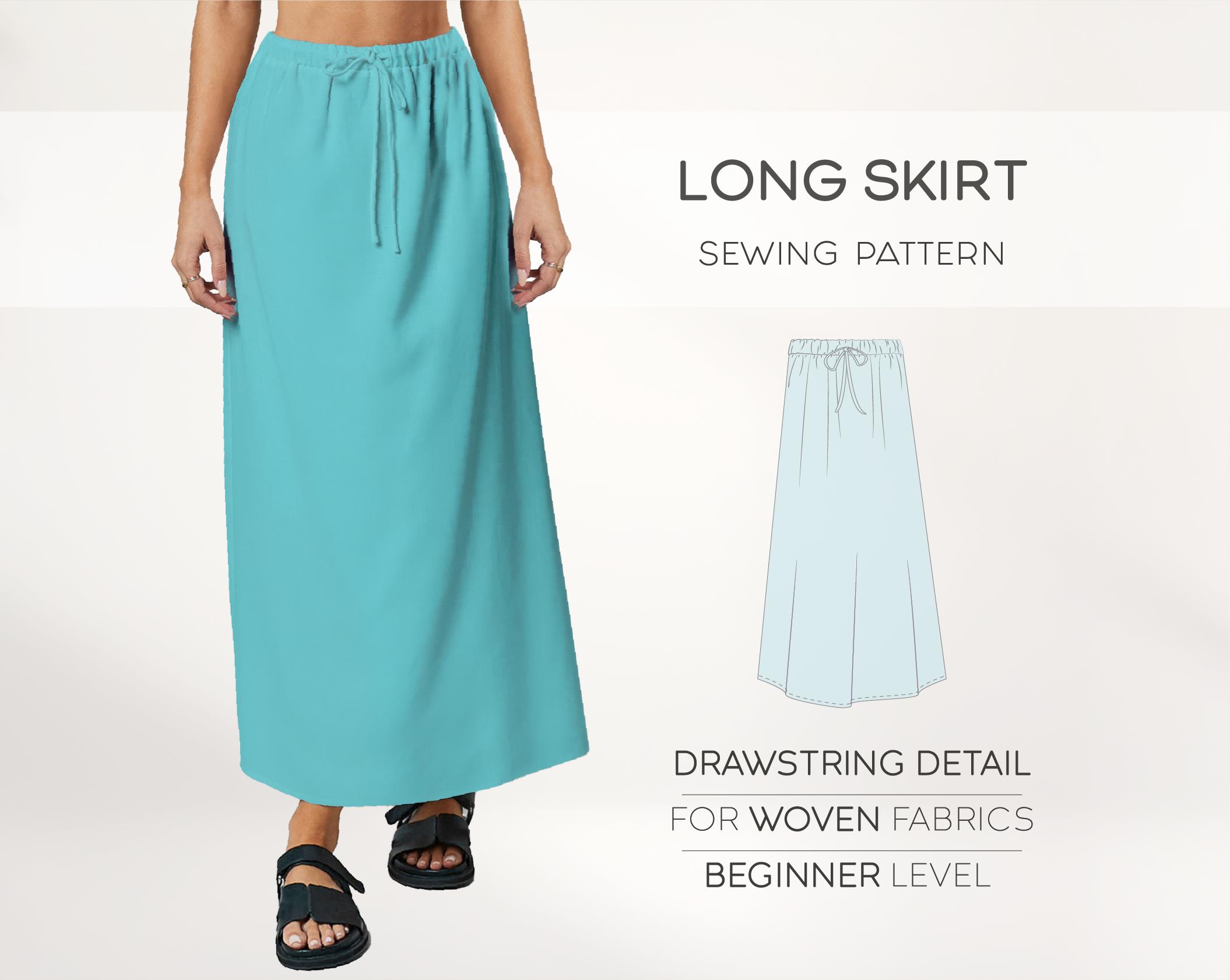 Maxi Skirt Drawstring Skirt Quilt Pattern Ladies Tiered Maxi Skirt