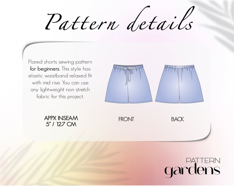 Patrón de pantalones cortos acampanados, patrón de pantalones cortos extragrandes, patrón de pantalones cortos de pijama, patrón de pantalones cortos para mujer, patrones de costura fáciles de pantalones cortos en PDF imagen 6