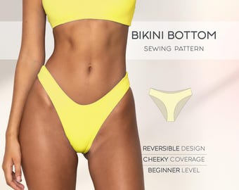 Patrón de costura de bikini, patrón de traje de baño para principiantes, patrón de traje de baño, patrón de bikini de talla grande, patrones de mujer, patrones digitales en PDF