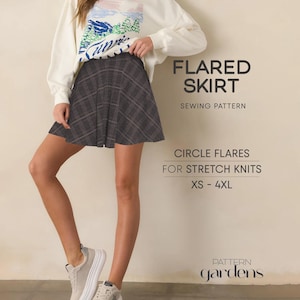 Circle Skirt Sewing Pattern: Easy Skater Style, XS-4XL (Digital Download)