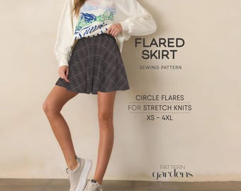 Circle Skirt Sewing Pattern: Easy Skater Style, XS-4XL (Digital Download)