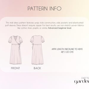 Linen Dress Sewing Pattern For Women, Wrap Dress Pattern, Cotton Dress With Pockets, Cottagecore Dress Pattern, Flowy Dress PDF Pattern, Simple dress sewing pattern, overall dress pattern, jumper dress pattern, country style dress pattern, long dress sewing pattern, loose dress pattern, flared dress sewing patterns, sewing pattern for beginners, relaxed dress pattern, dungaree dress pattern,  puff sleeve dress pattern, clothes sewing patterns