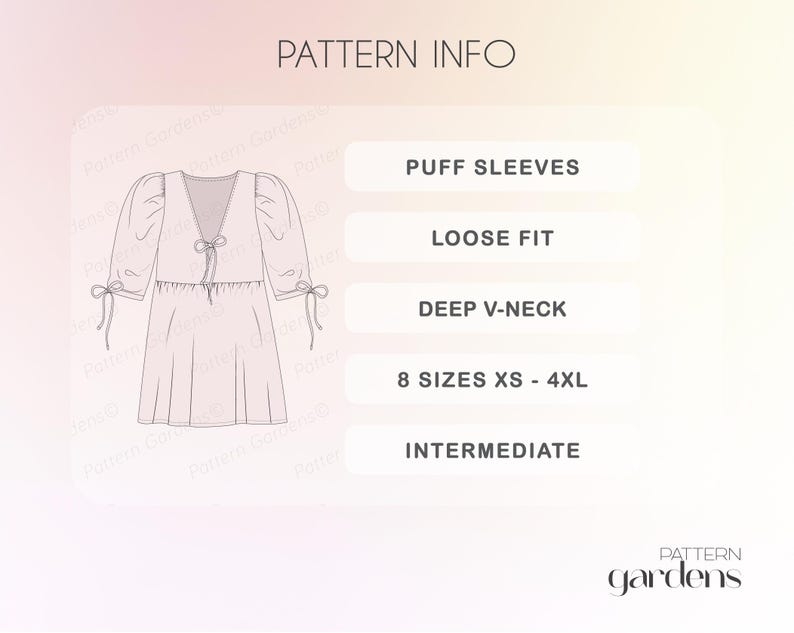 Cotton Dress Sewing Pattern for Women, Loose Fit Dress PDF Pattern ...