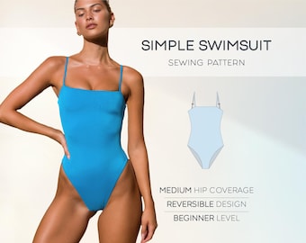 Patron de couture bikini XS - 4XL, patron de maillot de bain pour débutants, modèles de maillots de bain, patron de maillot de bain grande taille, patron PDF de maillot de bain simple