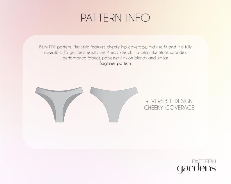 Wzór na Bikini, Wzór na Bezszwowe Dół Bikini, Wzór na Dwustronny Kostium Kąpielowy, Wzór na Bikini Plus Size, Wzory Cyfrowe PDF zdjęcie 6
