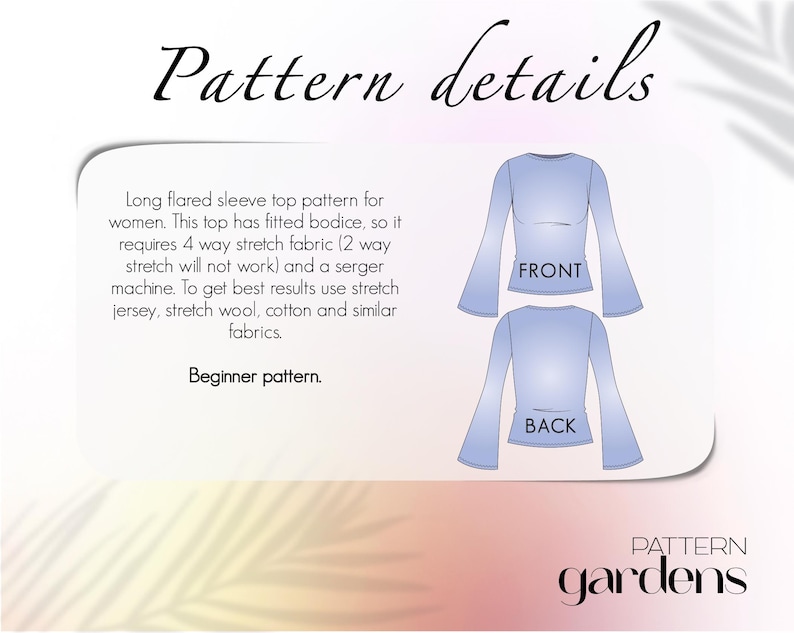 PDF Sewing patterns for women, plus size sewing patterns, crop top pattern, beginner friendly patterns, flare sleeve top pattern, tank top pattern, teen top pattern, sweater pattern, winter top, bell sleeve top pattern, long sleeve top for women