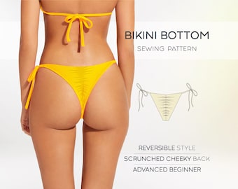Bikini PDF Pattern, Bikini Beginner Sewing Pattern, Brazilian Bikini Pattern, Bathing Suit Pattern, Swimwear Pattern, Plus Size PDF Patterns