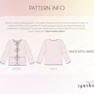 quilted jacket sewing pattern, women's coat pattern, women's jacket pattern, womens blazer pattern, pdf sewing patterns for women, oversized shirt pattern, flannel shirt pattern, hippie jacket pattern, patchwork jacket pattern, duster jacket sewing pattern, women's shirt pattern, quilt jacket pattern for women, quilted coat pattern, clothes sewing patterns, button down shirt pattern, quilted jacket pattern, patchwork jacket pattern, quilted shirt pattern, Loose Fit Shirt Pattern For Women