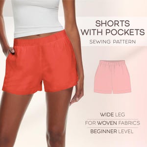 Shorts Beginner Sewing Pattern, XS - 4XL, Casual Pajama Shorts Pattern, Beginner Shorts Pattern, DIY Shorts, PDF Sewing Patterns