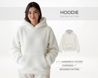 Oversized Hoodie Sewing Pattern: Women's Pullover, Plus Size XS-4XL (PDF Pattern)