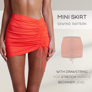 Mini Skirt Sewing Pattern For Beginner XS - 4XL, Stretch Short Skirt PDF Pattern, Tight Mini Skirt Pattern, Plus Size Skirt Sewing Pattern