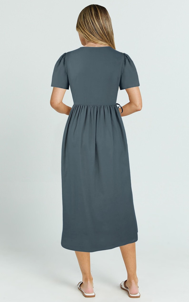 Wrap dress sewing pattern for women, easy fit linen dress with pockets, midi dress sewing pattern, flowy dress pattern, plus size dress pattern, digital sewing pattern, PDF sewing pattern for beginners and intermediate sewers, sewing patters for women, dress pattern for women, loose fit dress pattern, flattering dress silhouette, DIY clothing project, instant download sewing pattern, summer dress sewing pattern, casual dress sewing pattern