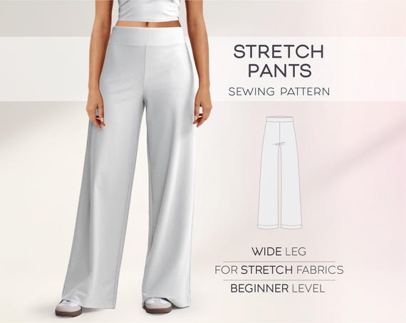 Stretch Pants  Sewing Pattern, Comfortable Pants Pattern For Women, Plus Size Lounge Pants Pattern, Yoga Pants Pattern, Pajama Pants Pattern