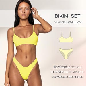 Bikini Sewing Pattern, Beginner Swimsuit Pattern, XS - 4XL, Bathing Suit Pattern, DIY Bikini, Plus Size Bikini Pattern, PDF Sewing Patterns
